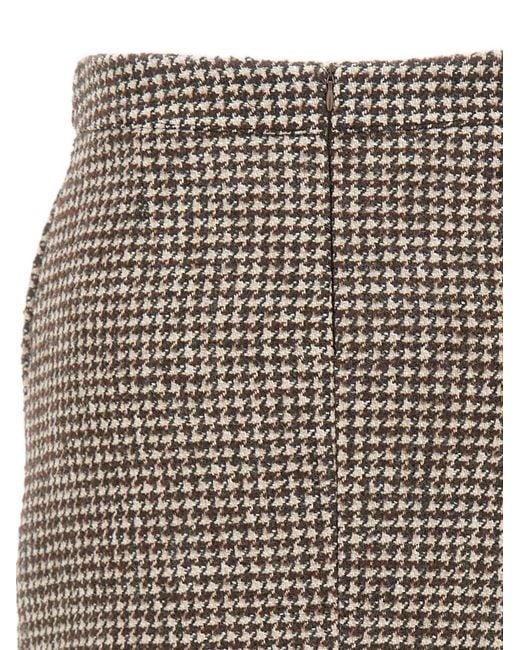 Falda corta con motivo pied de poule Kaos de color White