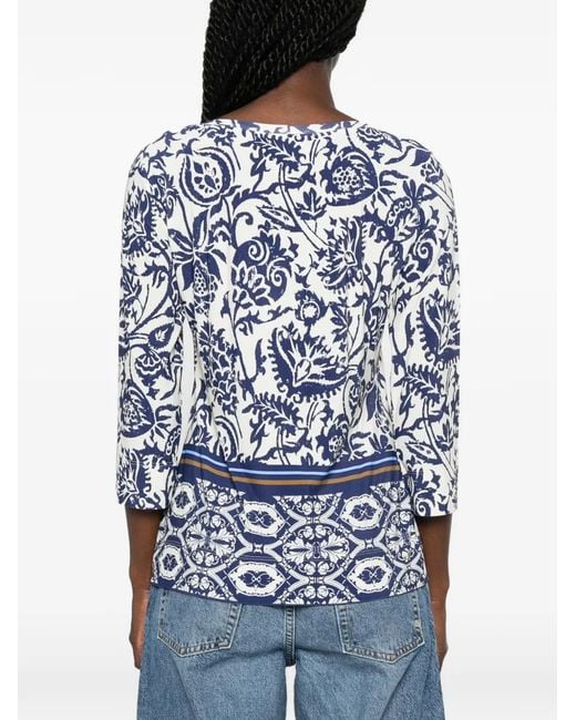 Clips White Floral-Print Top