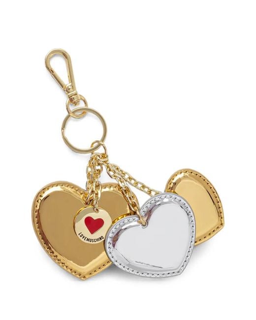 Love Moschino Metallic Heart-Charm Keyring