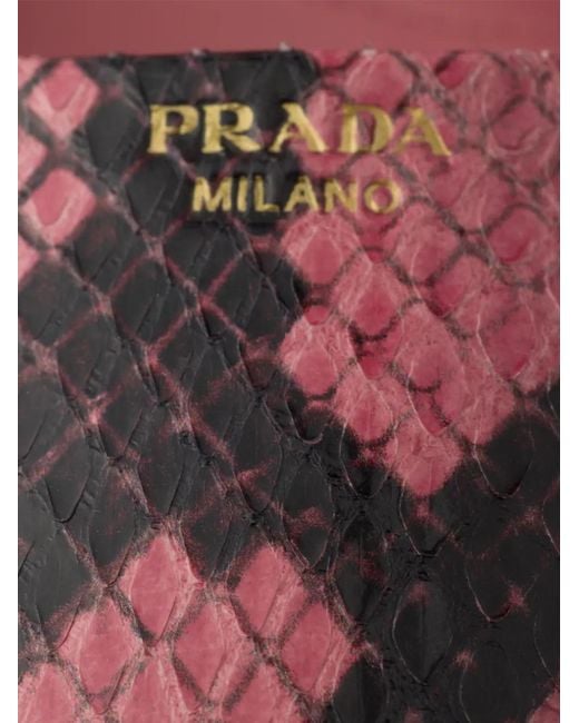 Prada Pink Printed Ayers Leather Pumps