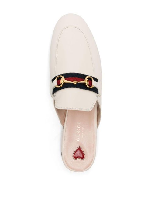 Gucci White Princetown Leather Mules