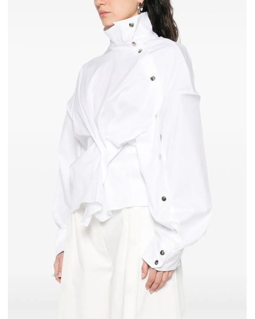 A.W.A.K.E. MODE White Twist-Detail Top