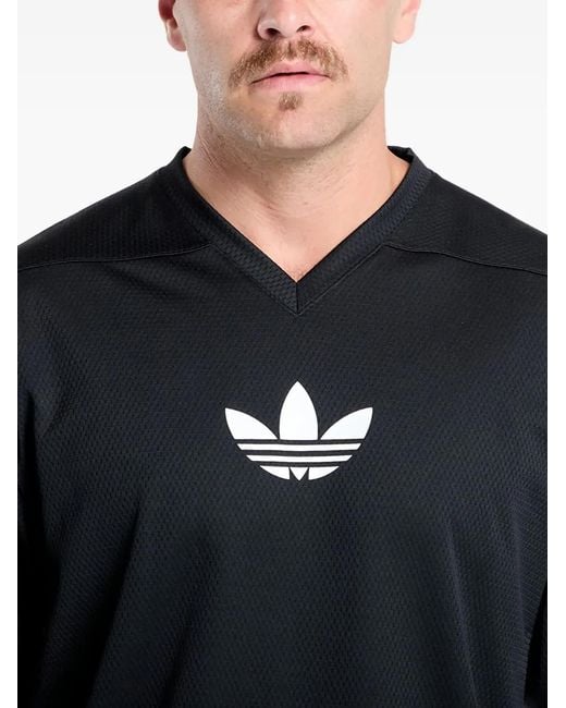 Adidas Blue Adicolor Mesh Logo Long-Sleeves T-Shirt for men