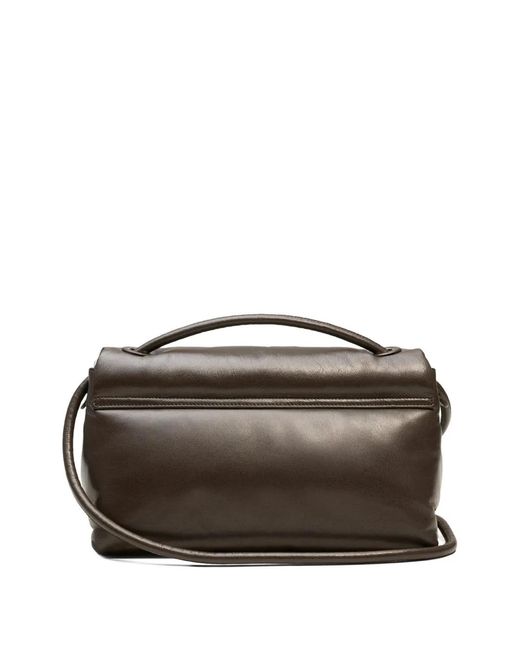 AMI Brown Voulez-Vous Appliqué-Logo Shoulder Bag