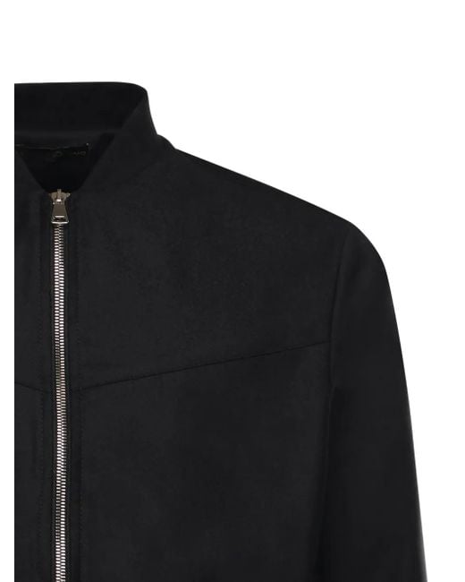 Giuliano Galiano Black Zip Bomber Jacket for men