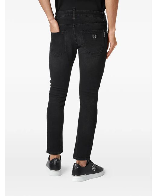 Philipp Plein Jeans Im Distressed-Look Mit Python-Patch in Black für Herren