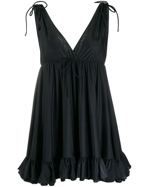 Balenciaga Black Top À Ourlet Volanté