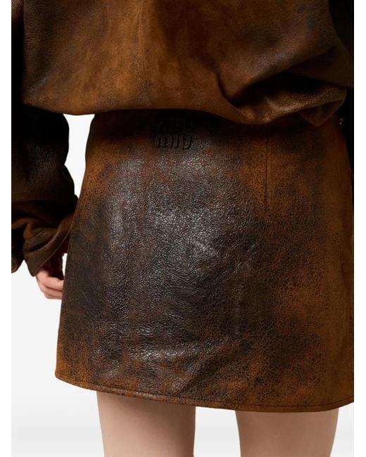 Miu Miu Brown Minirock Mit Pattentaschen