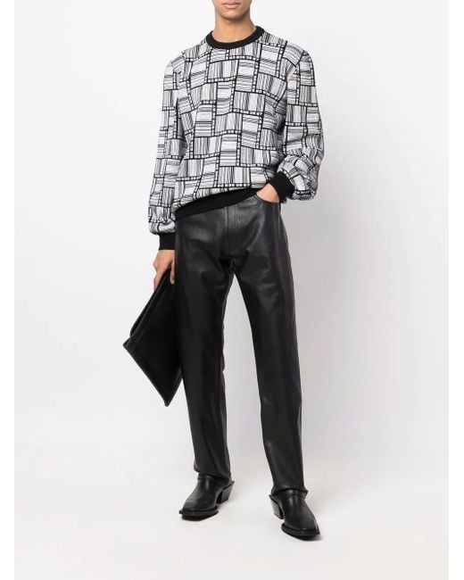 VTMNTS Gray Crew Neck Patterned Jumper