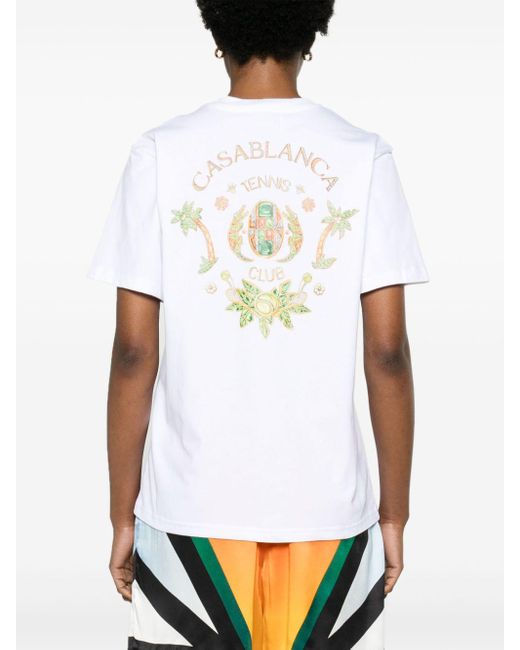 Casablancabrand White Joyaux D'afrique Tennis Club Cotton T-shirt