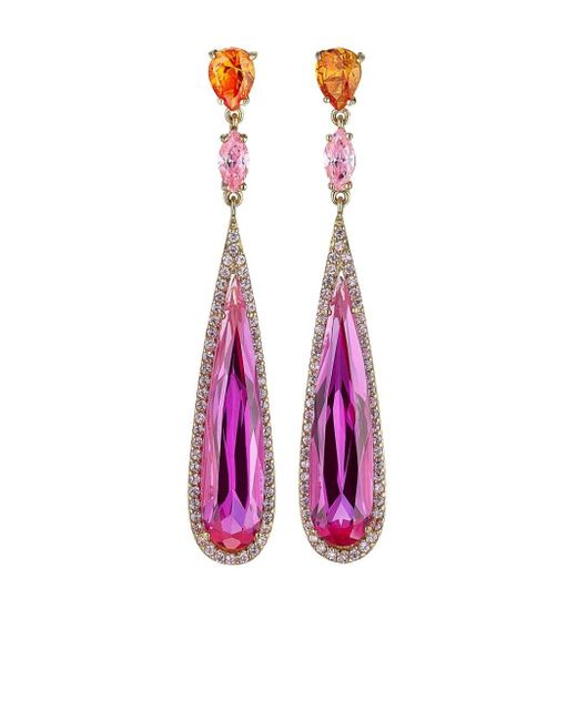 Anabela Chan Pink 18kt Rose Gold Shard Sapphire Earrings