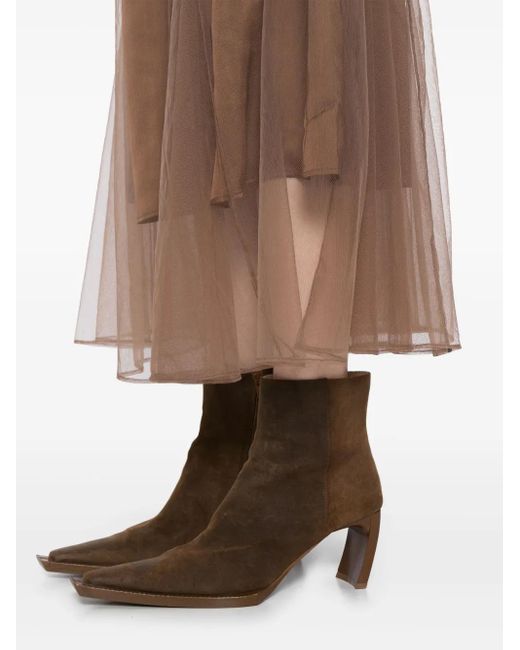 JNBY Brown Tulle Maxi Skirt