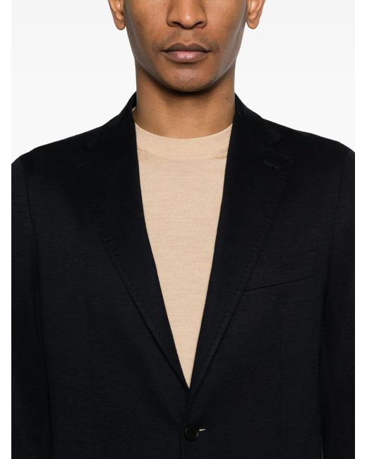 Tagliatore Black Patch-Pocket Blazer for men
