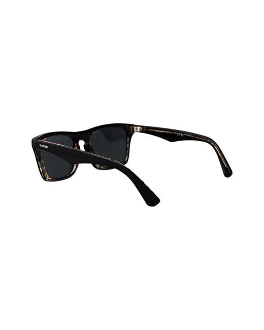Burberry Black Vintage Check-Detail Sunglasses for men