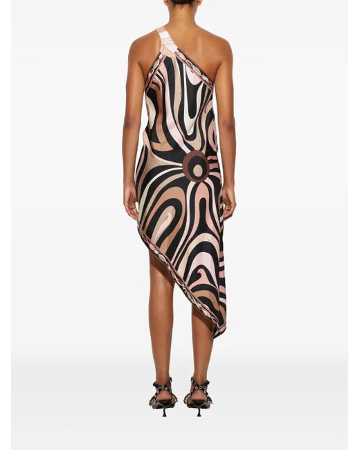 Emilio Pucci Jurk Met Marmo-Print in het White