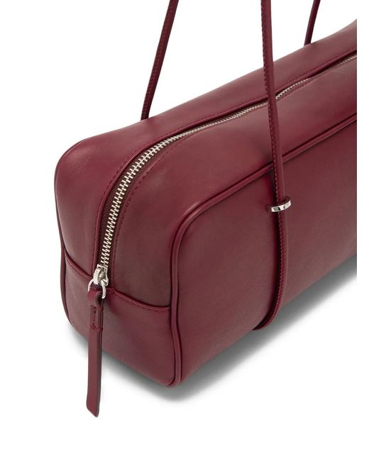 By Far Purple Kimberly Leather Shoulder Bag