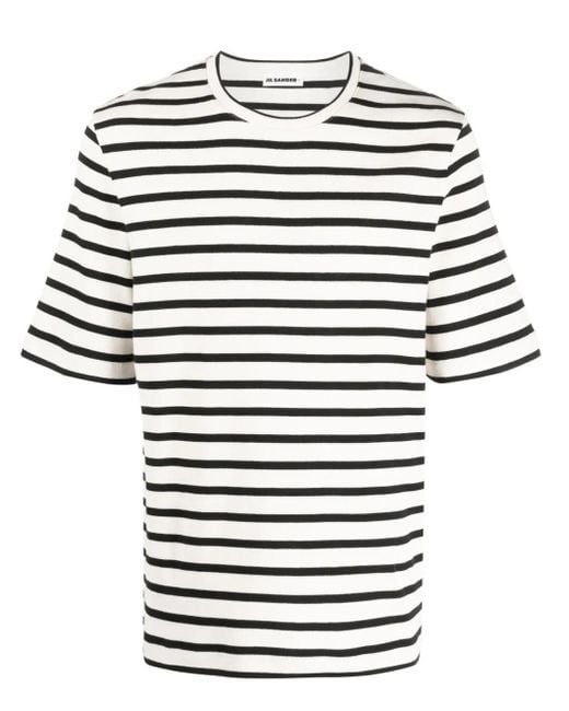 Jil Sander White Cotton Short Sleeve T-Shirt for men