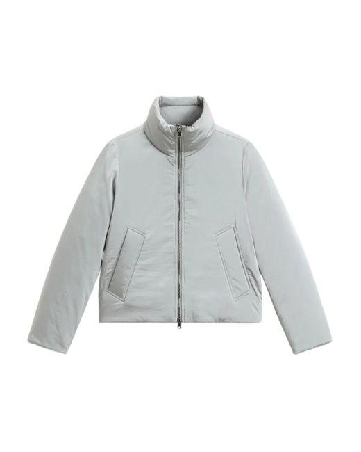 Woolrich Gray Turtleneck Quilted Jacket