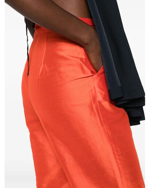 Max Mara Red Pressed-Crease Trousers