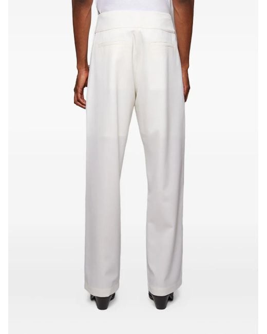 Bluemarble White Mariner Jewelled Button Trousers for men