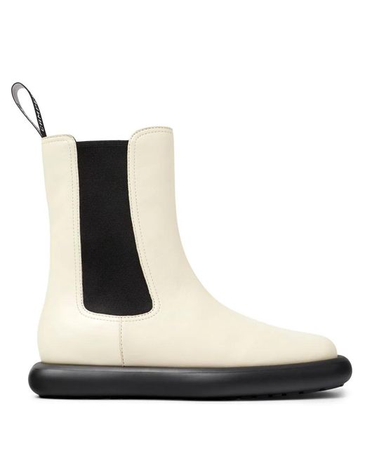 Camper White Boots Wavy Leather