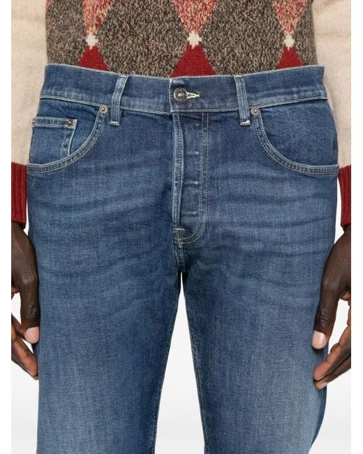 メンズ Dondup Buttoned Washed Jeans Blue