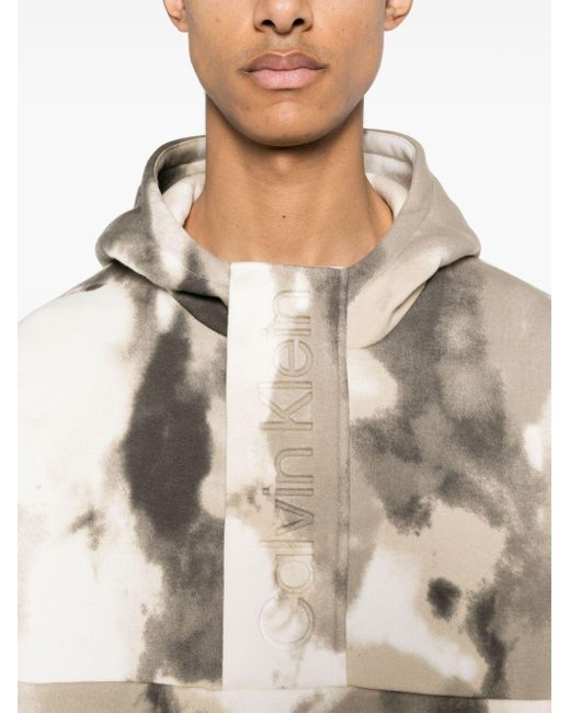 Calvin Klein Natural Debossed-logo Hoodie for men