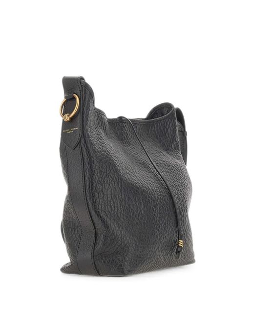 Gianni Chiarini Gray Carla Grained Leather Shoulder Bag