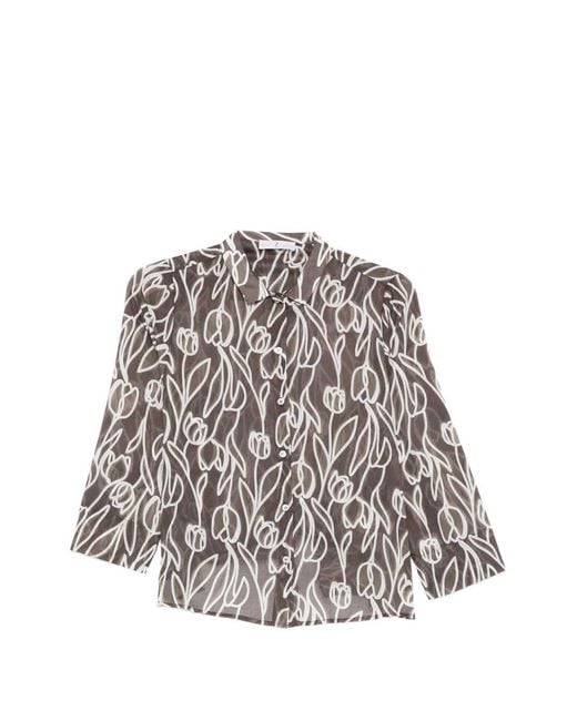 Whyci White Floral-Print Shirt