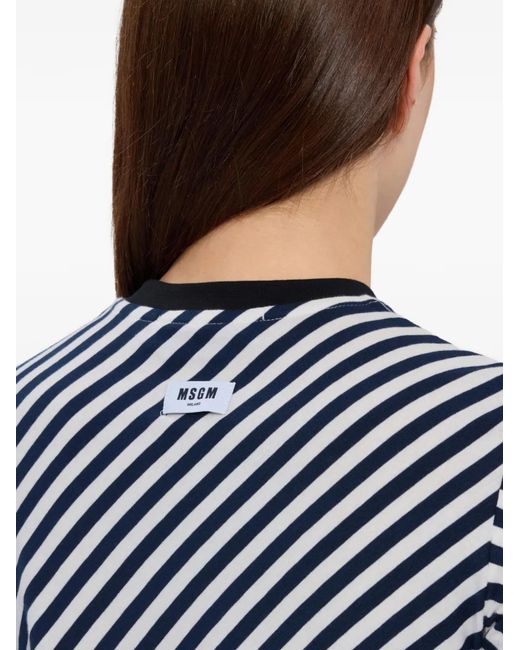MSGM Gestreepte Top in het Blue