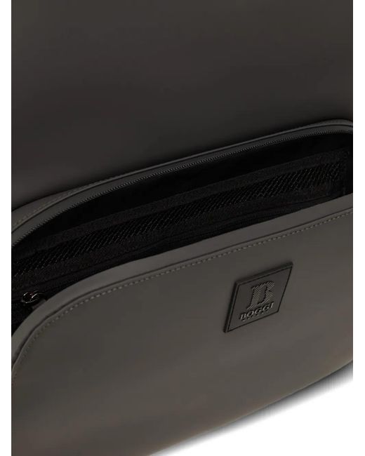 Boggi Black Rubberised Fabric Rucksack for men
