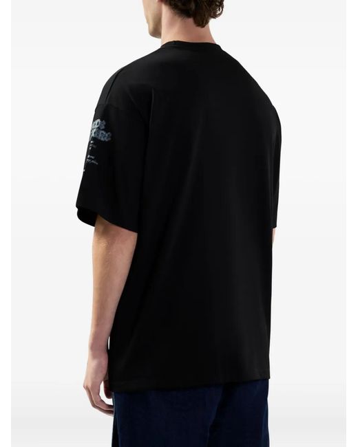 Gcds Black Gothic Print T-shirt for men