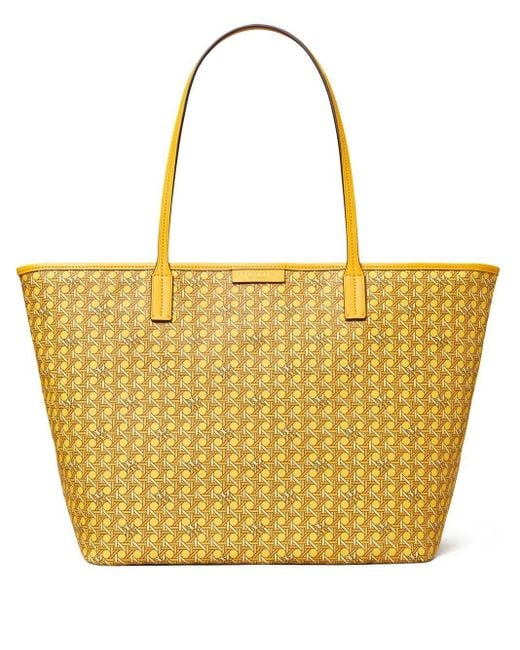 Tory Burch Ever Ready Monogram Tote in Yellow | Lyst Canada