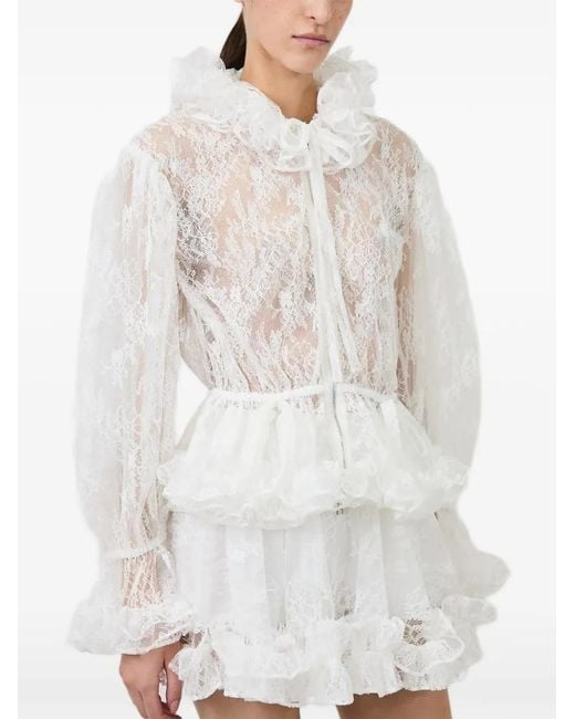 AKNVAS White Kirsten Ruffled Skorts