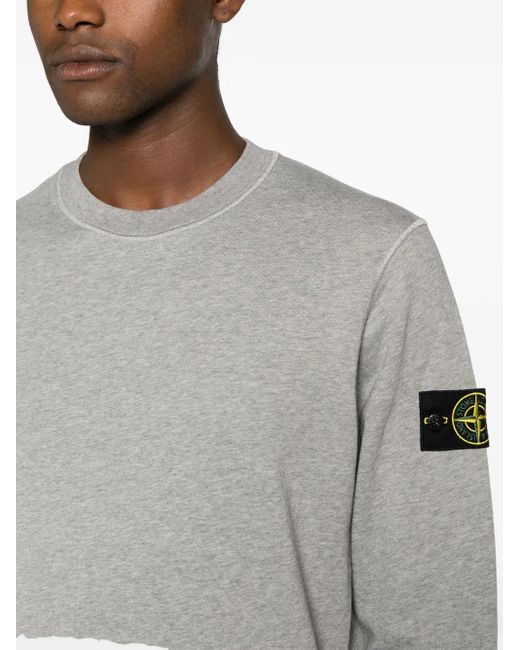 メンズ Stone Island コンパスバッジ スウェットシャツ Gray