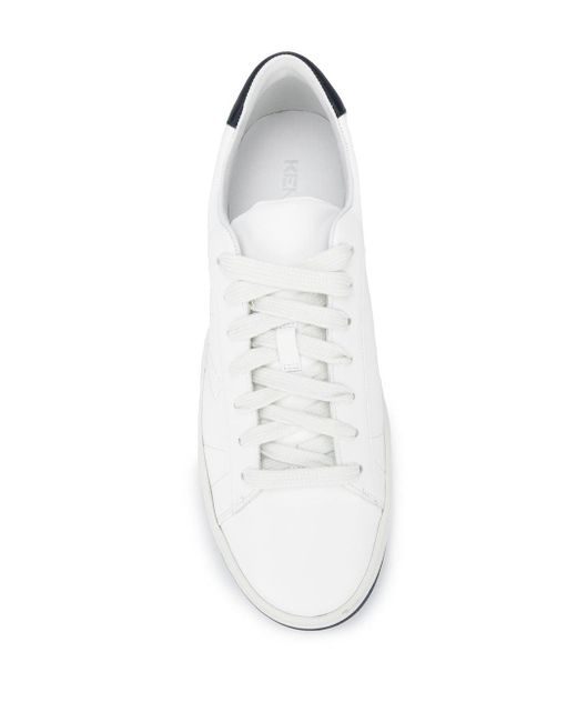 KENZO Leer Kourt K Low-top Sneakers in het Wit voor heren - Lyst