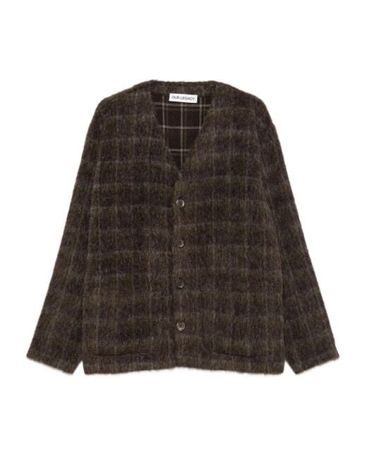 Cardigan A Quadri di Our Legacy in Brown da Uomo