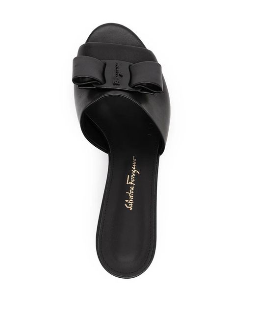 Ferragamo Black Ferragamo Viva Bow 60Mm Mules