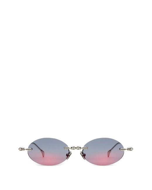 Kuboraum White Frameless Oval-Frame Sunglasses