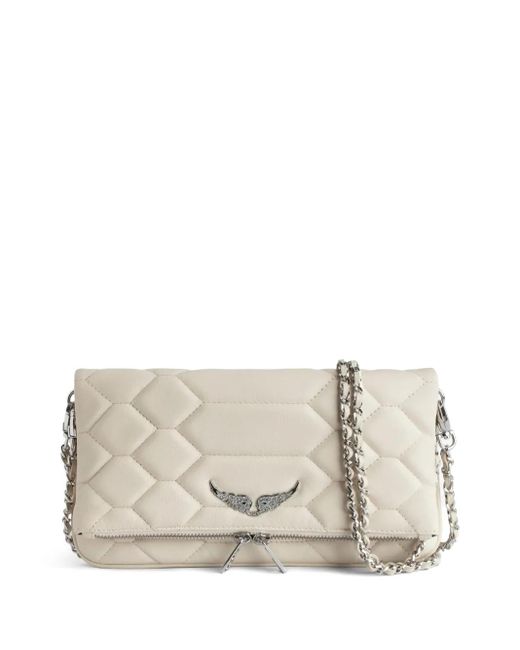 Zadig & Voltaire Natural Gesteppte Rock Clutch