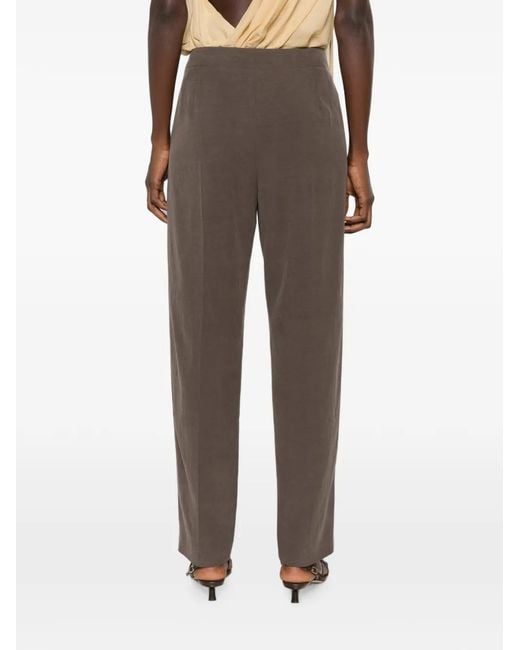 Giorgio Armani Gray Pantalon Droit À Lien De Resserrage
