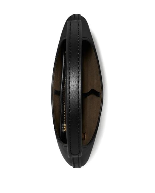 Tory Burch Kleine Leren Schoudertas Met Geperforeerd Detail in het Black