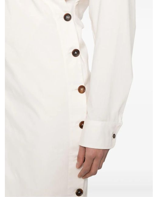 Philosophy Di Lorenzo Serafini White Poplin Wrap Mini Dress