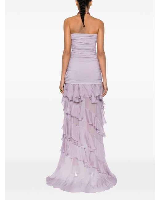 Blumarine Purple Asymmetric-design Dress