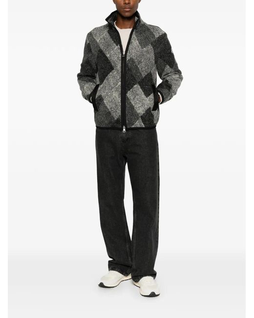 Moncler Gray Zip-Up Jacket for men