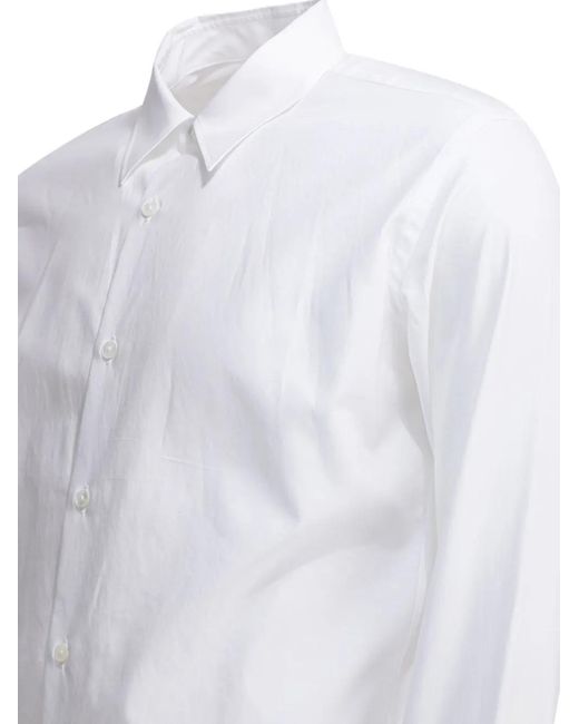 Auralee White Long-Sleeve Cotton Shirt for men
