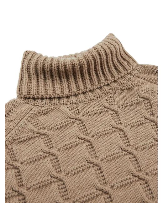 Zanone Natural Cable-Knit Wool Sweater for men