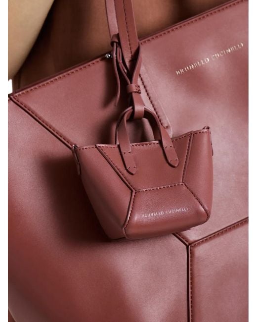 Brunello Cucinelli White Leather Bag Charm