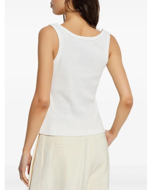 Tory Burch Logo-patch Tank Top White