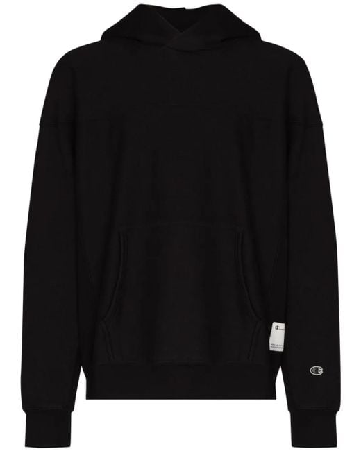 Champion Black Logo-Patch Hoodie for men